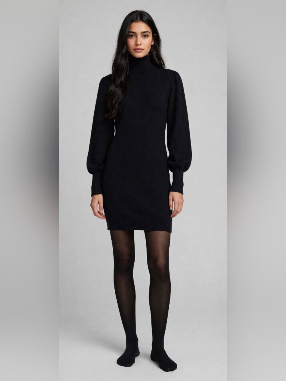 Elegant Black Women's Sweater Dress Brand New August Sky Nordstrom Size large